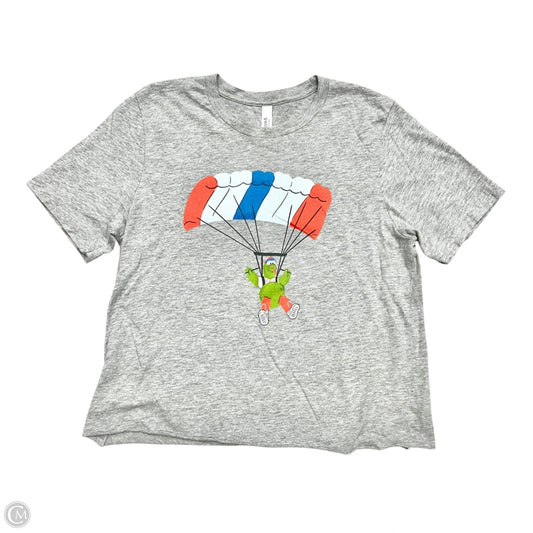 Top Short Sleeve By Canvas In Grey, Size: M