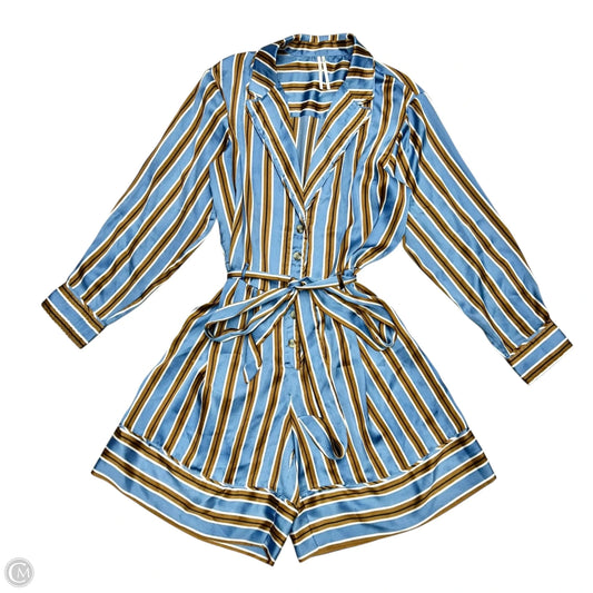 Romper By Anthropologie In Blue & Brown, Size: M