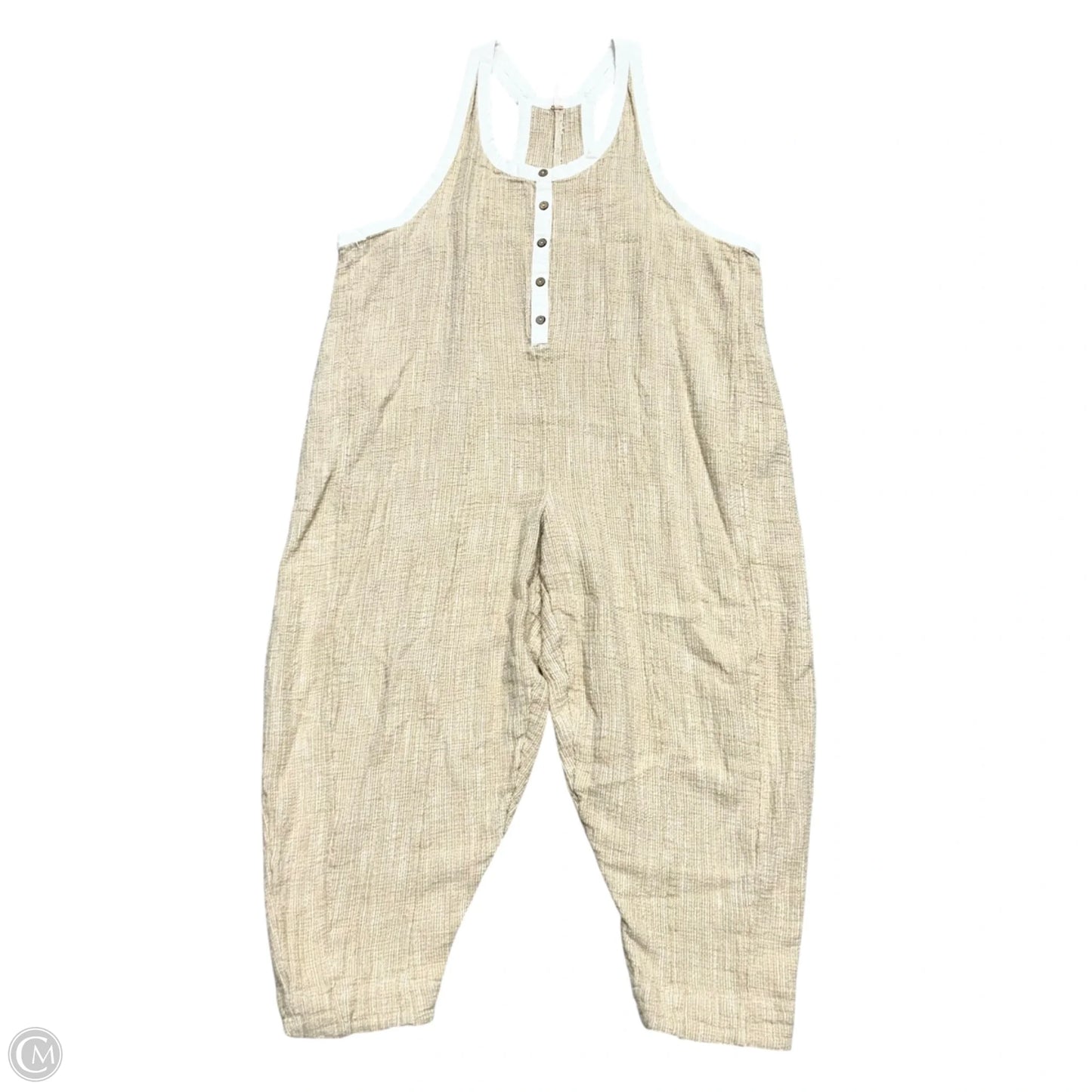 Jumpsuit By Free People In Tan & White, Size: Xs