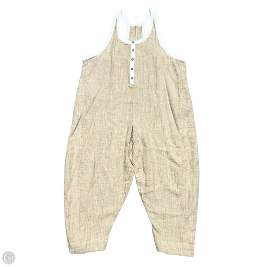 Jumpsuit By Free People In Tan & White, Size: Xs