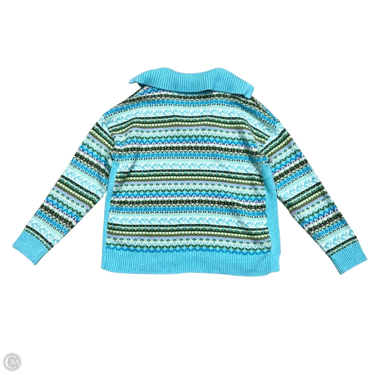 Sweater By Talbots In Blue & Green, Size: Lp