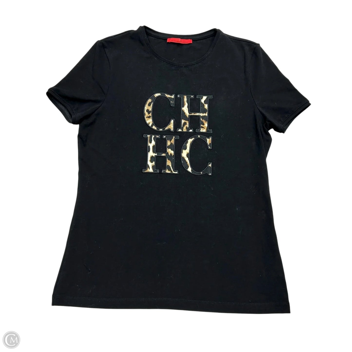 Top Short Sleeve Designer By Carolina Herrera In Black, Size: S