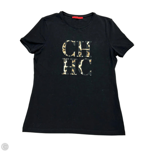 Top Short Sleeve Designer By Carolina Herrera In Black, Size: S
