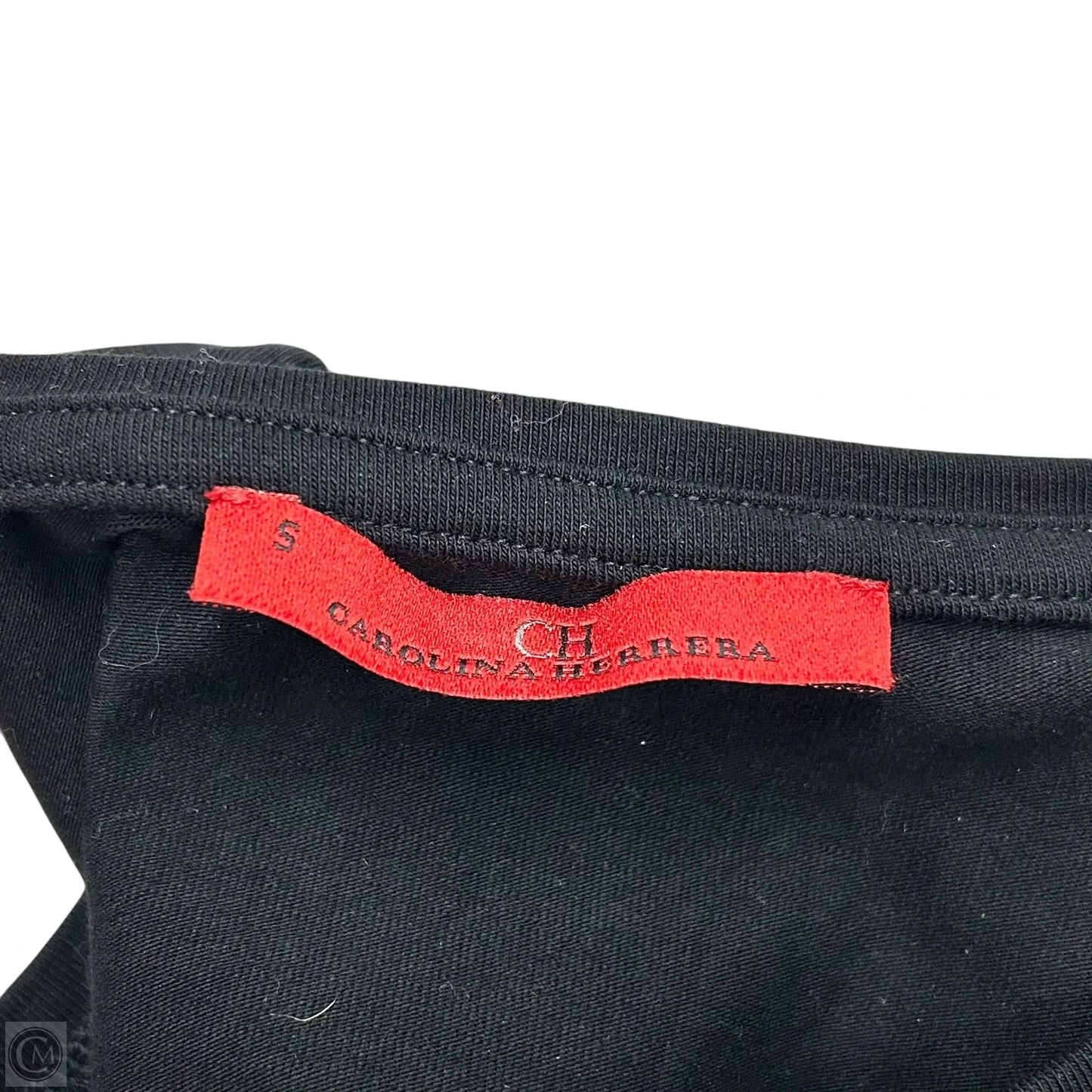 Top Short Sleeve Designer By Carolina Herrera In Black, Size: S