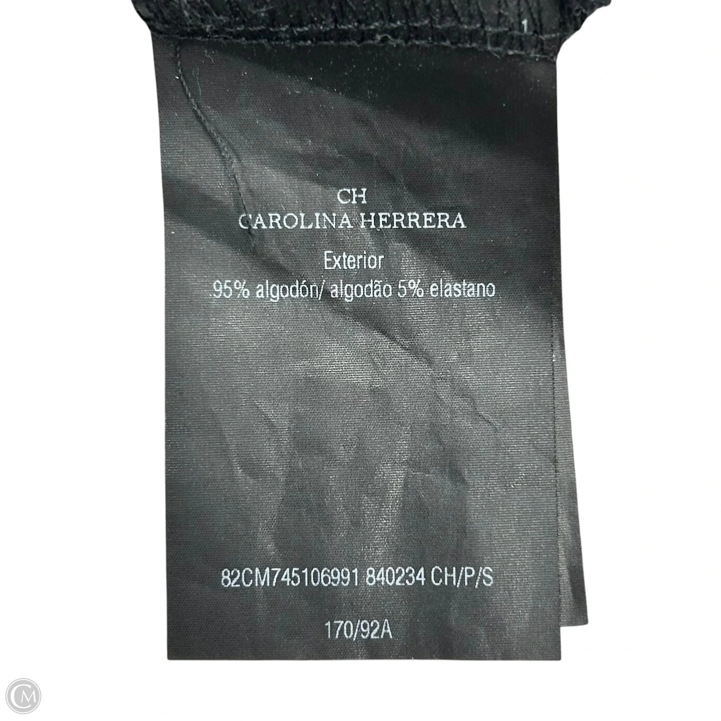 Top Short Sleeve Designer By Carolina Herrera In Black, Size: S