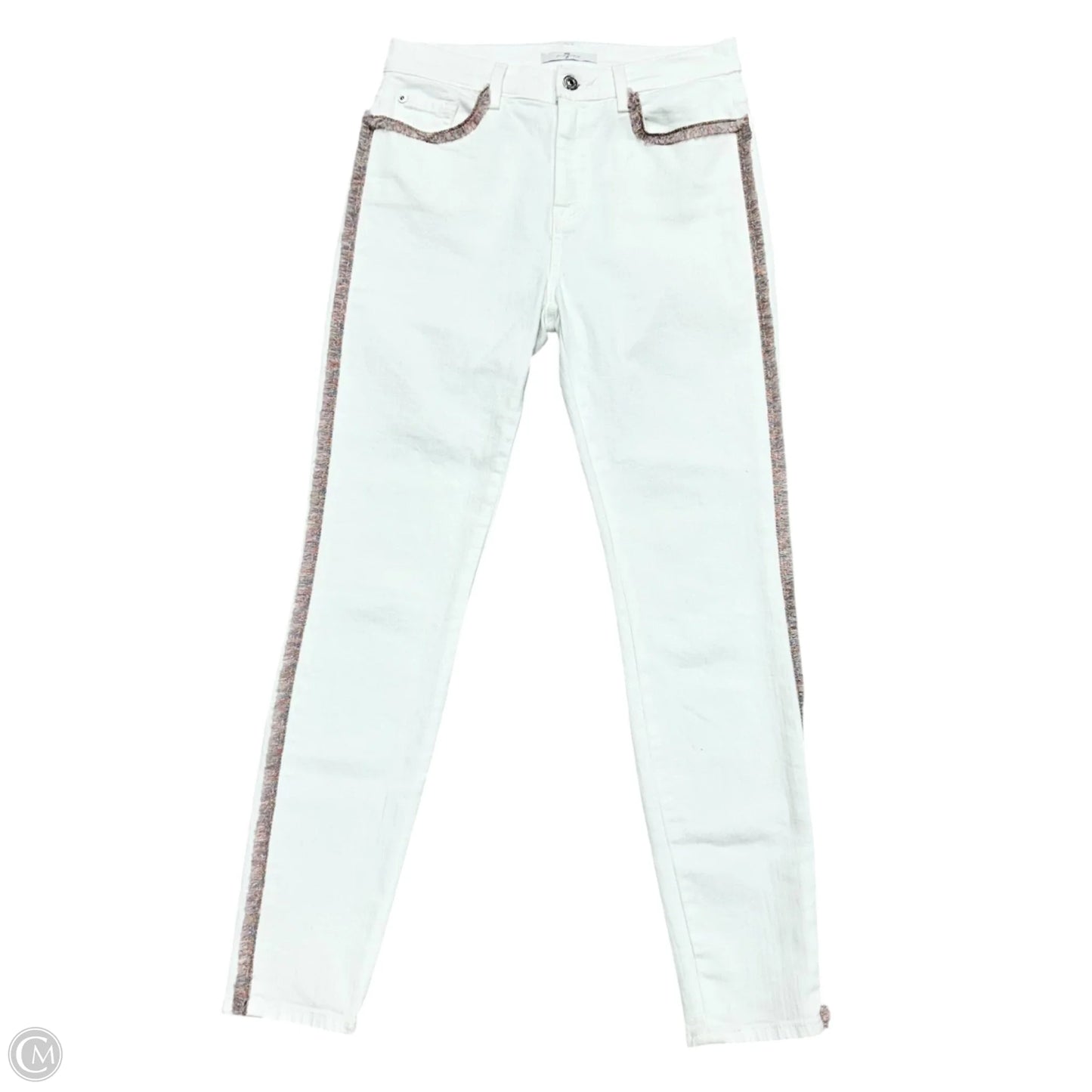 Jeans Straight By 7 For All Mankind In White Denim, Size: 6