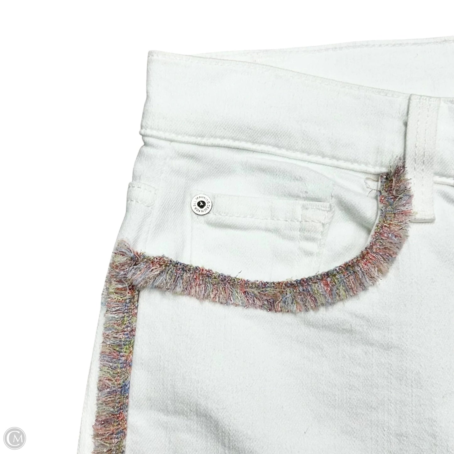 Jeans Straight By 7 For All Mankind In White Denim, Size: 6