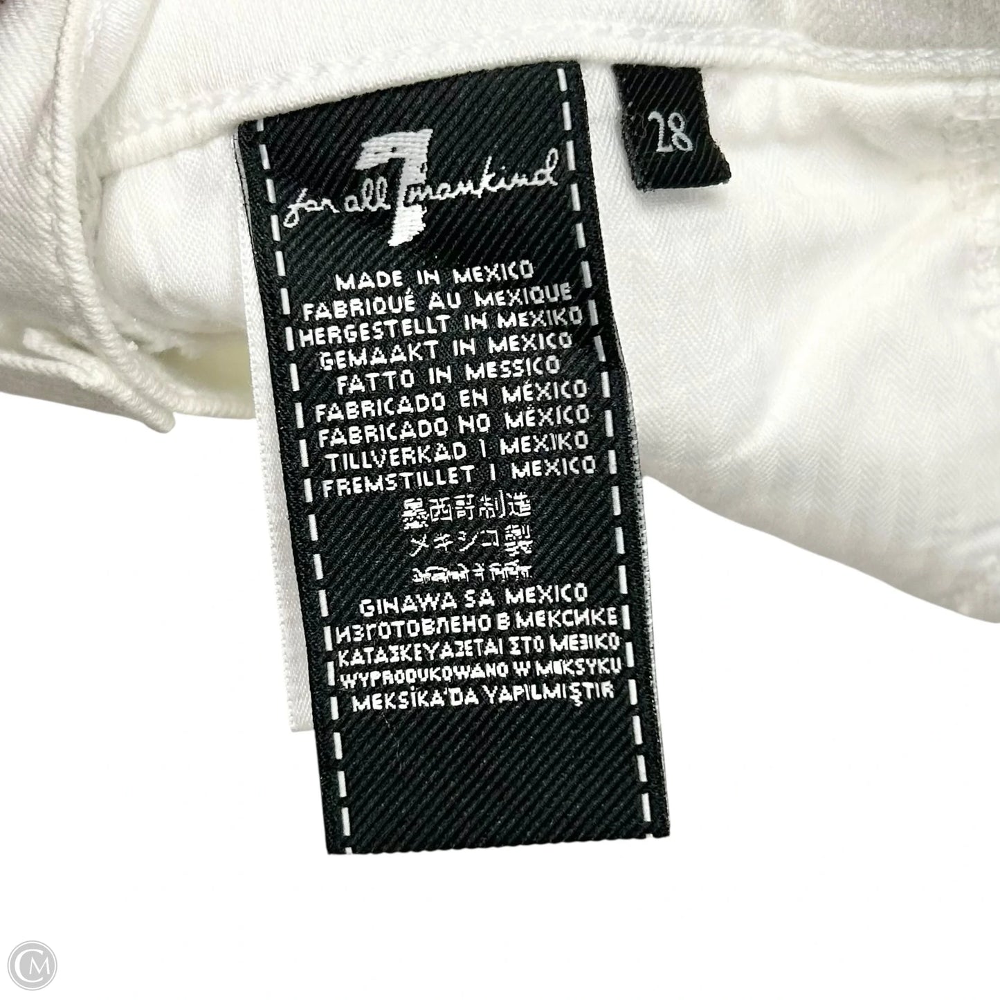 Jeans Straight By 7 For All Mankind In White Denim, Size: 6