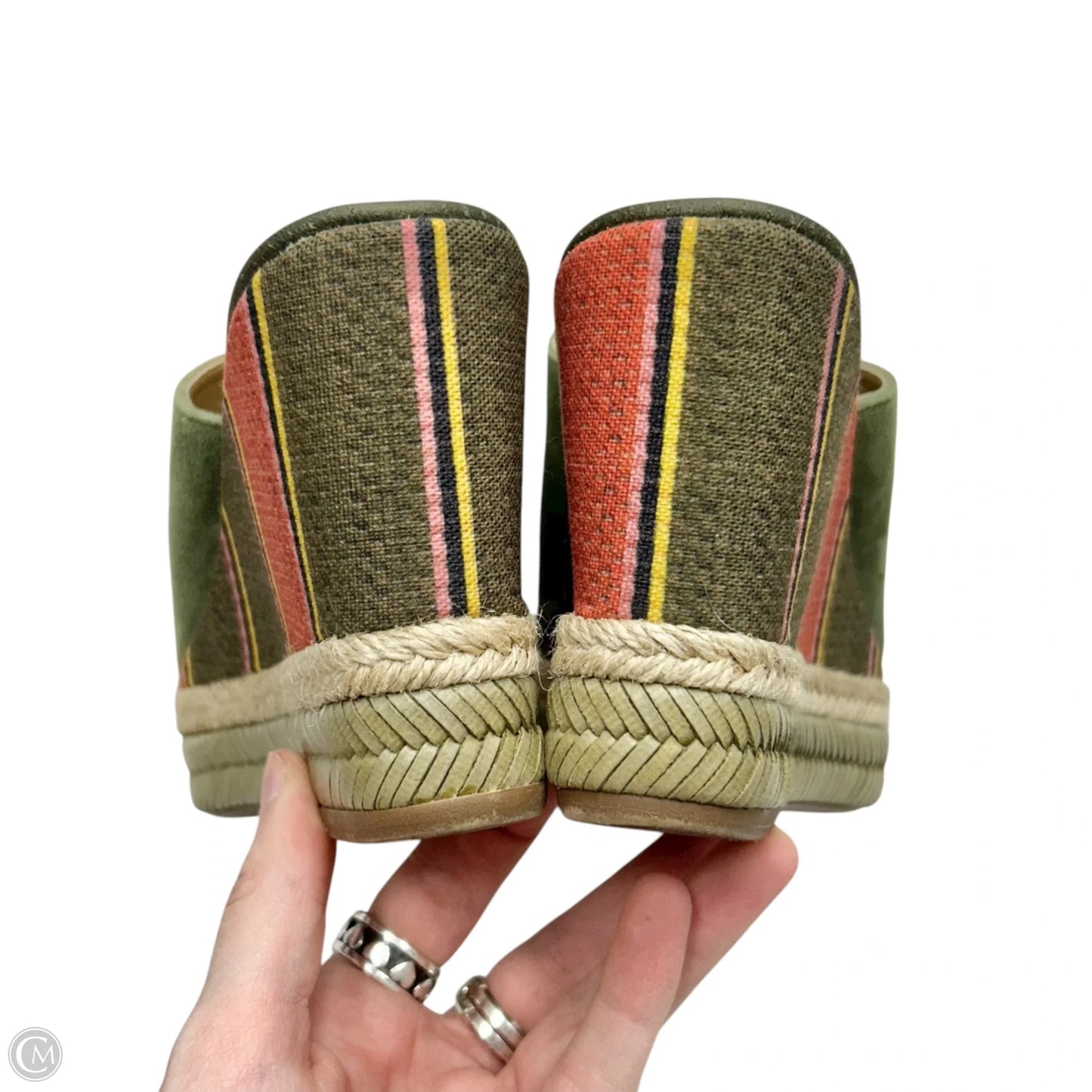 Shoes Heels Wedge By Anthropologie In Green, Size: 6.5
