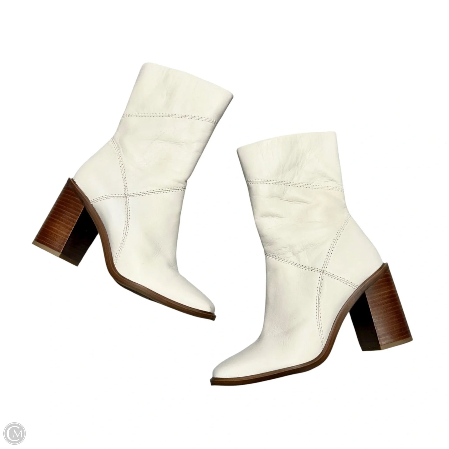 Boots Mid-calf Heels By Franco Sarto In Ivory, Size: 7