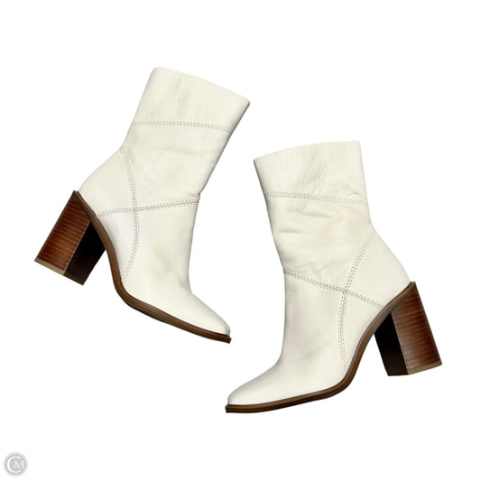 Boots Mid-calf Heels By Franco Sarto In Ivory, Size: 7