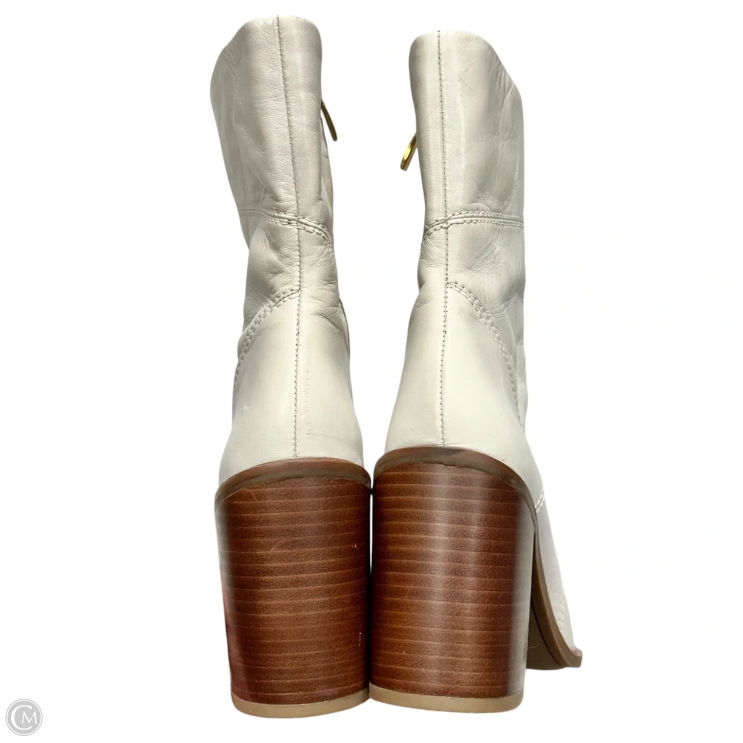 Boots Mid-calf Heels By Franco Sarto In Ivory, Size: 7