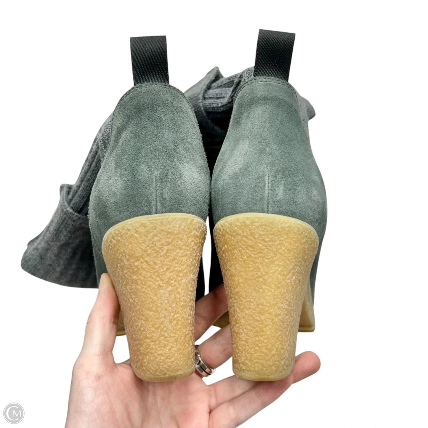 Boots Mid-calf Heels In Blue, Size: 6.5