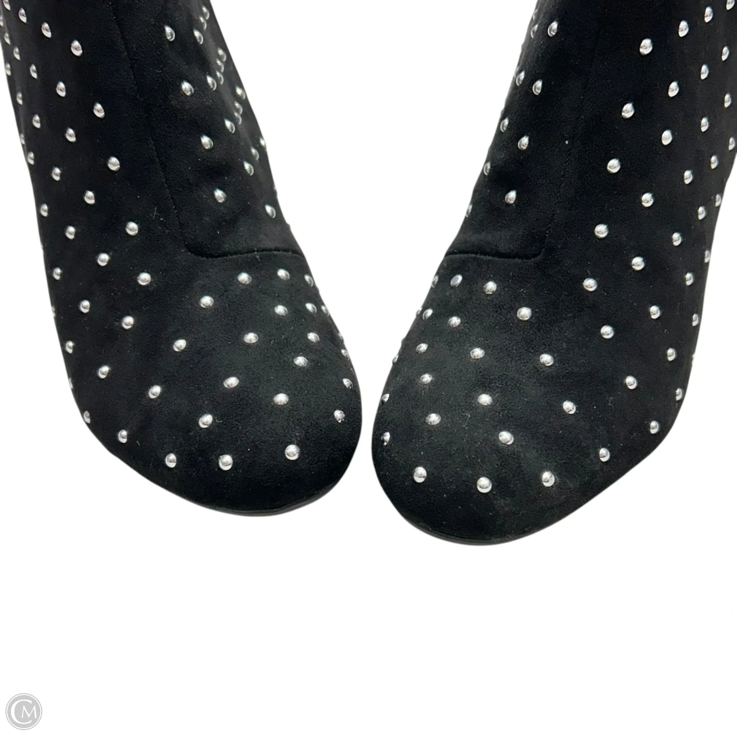 Boots Ankle Heels By Worthington In Black & Silver, Size: 9.5