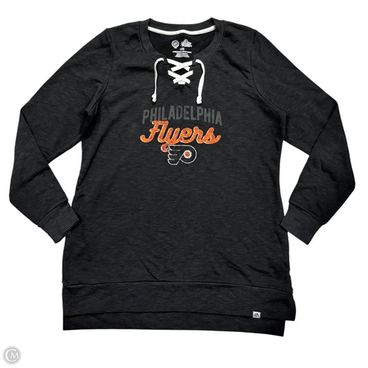 Athletic Sweatshirt Crewneck By Majestic In Grey, Size: L