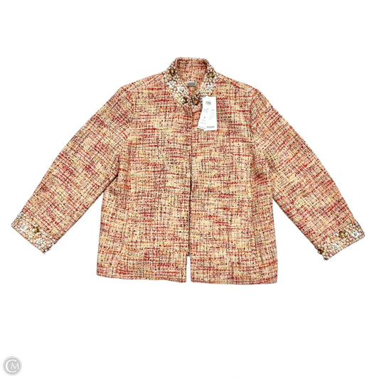 Blazer By Chicos In Red & Tan, Size: L