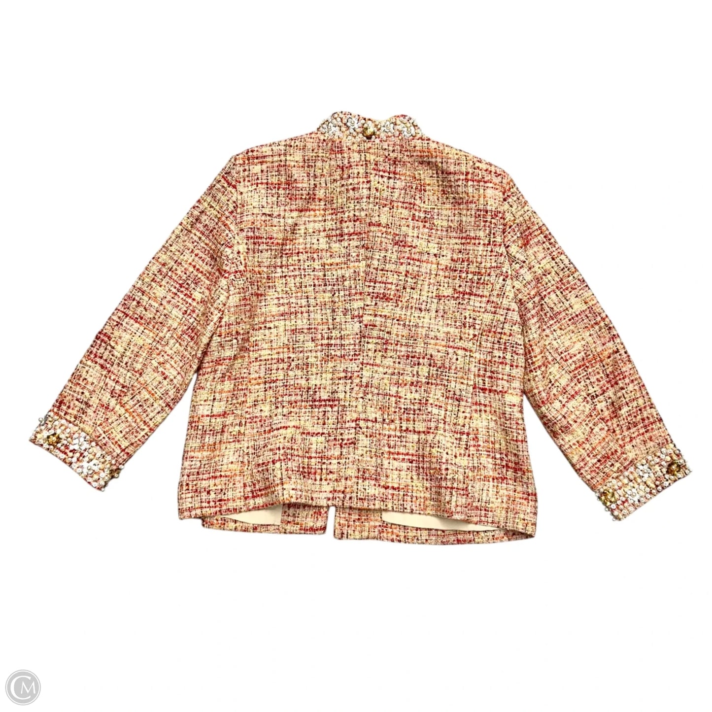 Blazer By Chicos In Red & Tan, Size: L