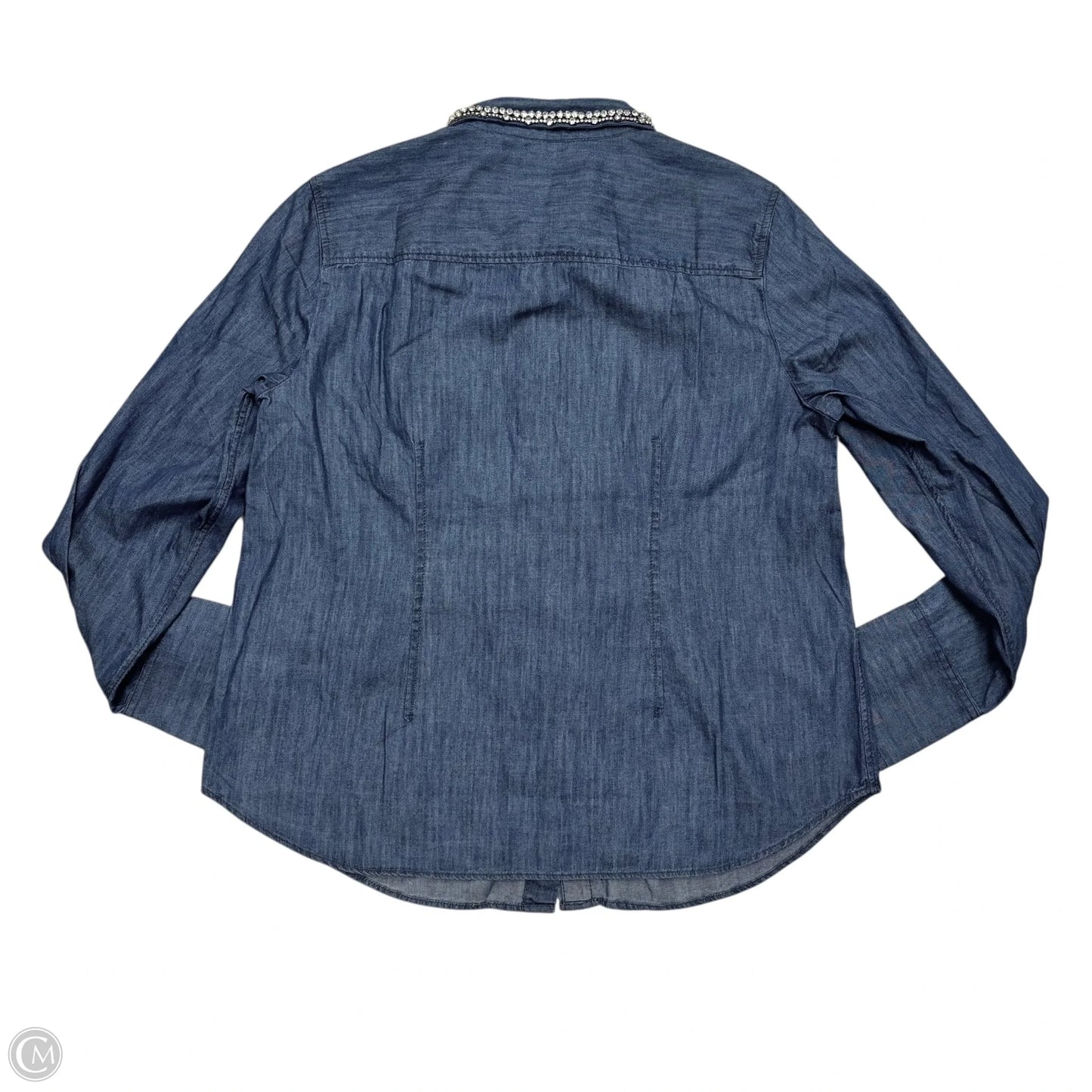 Top Long Sleeve By Talbots In Blue Denim, Size: M