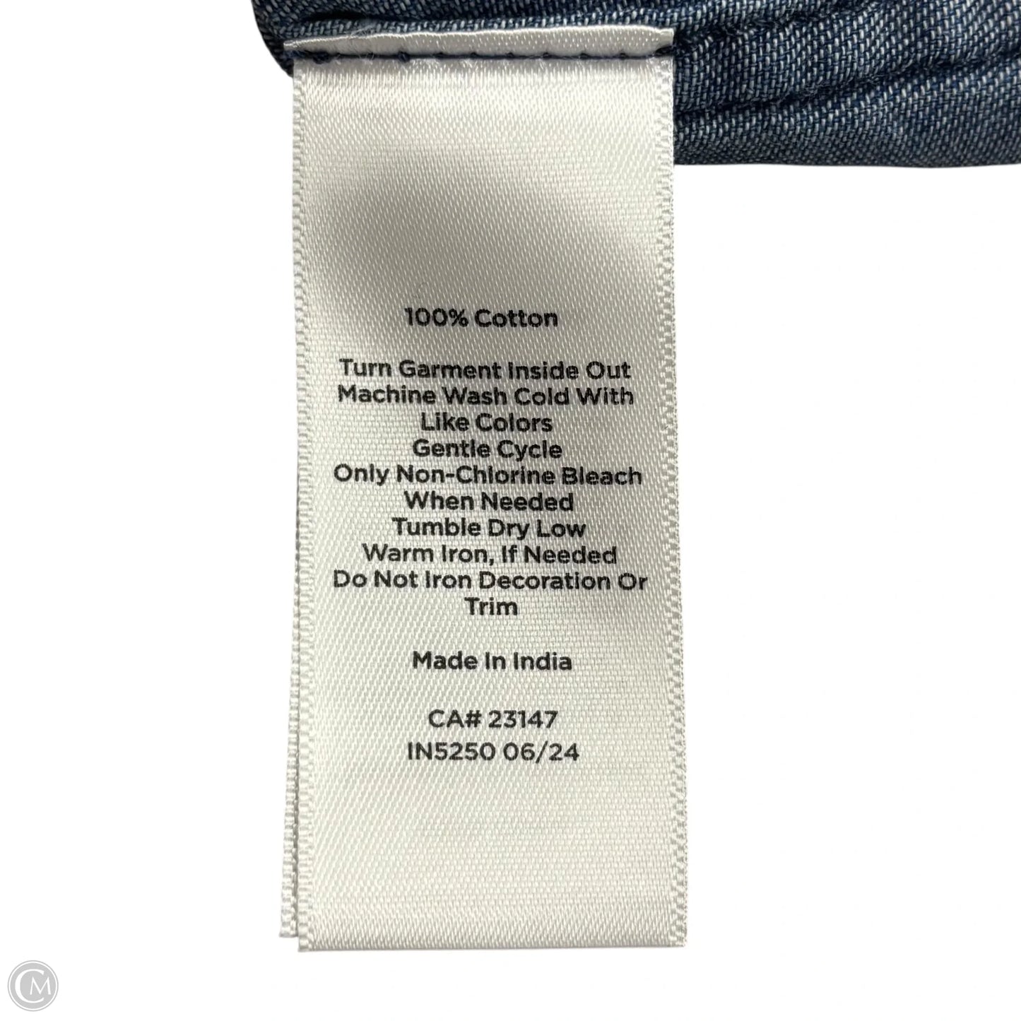 Top Long Sleeve By Talbots In Blue Denim, Size: M