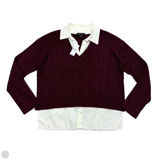 Sweater By Ann Taylor In Maroon, Size: S