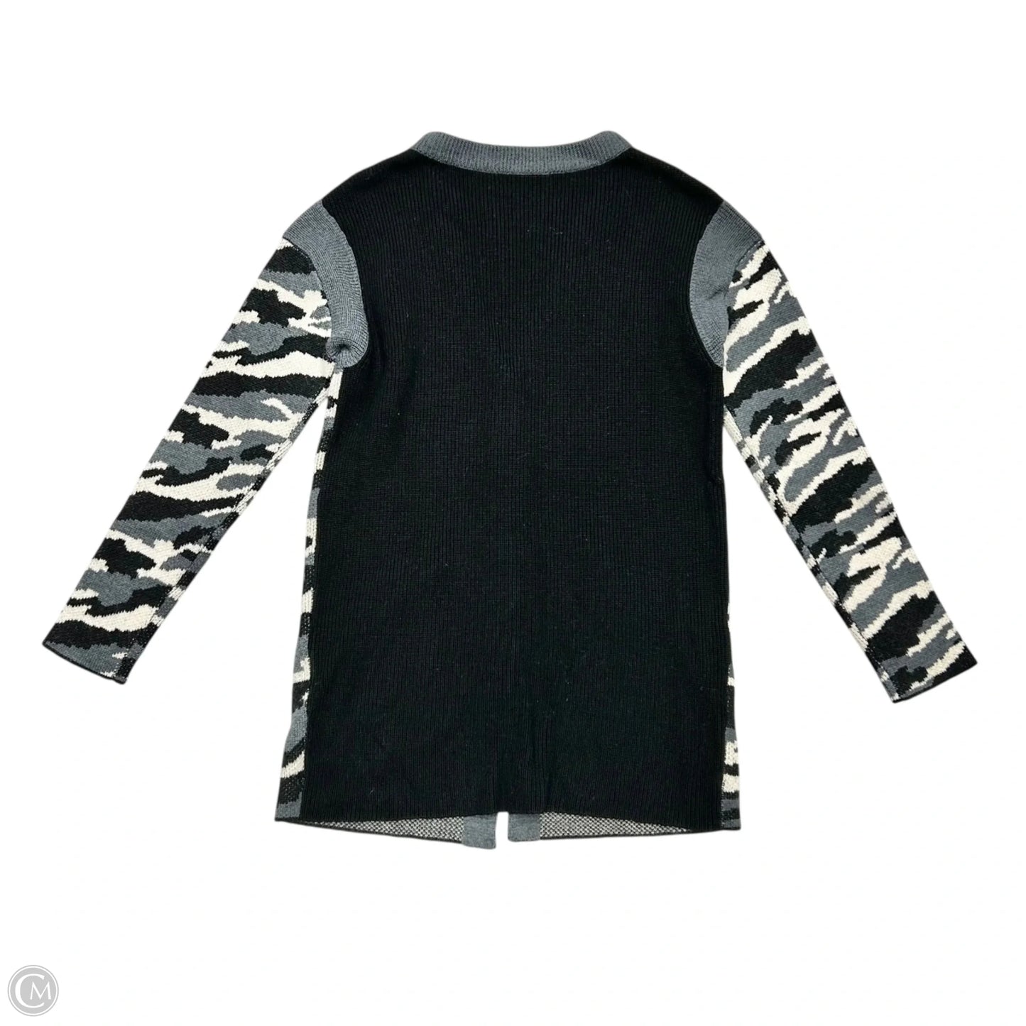 Sweater Cardigan Designer By Diane Von Furstenberg In Black & Grey, Size: S