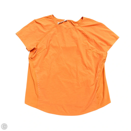 Athletic Top Short Sleeve By Lululemon In Orange, Size: M