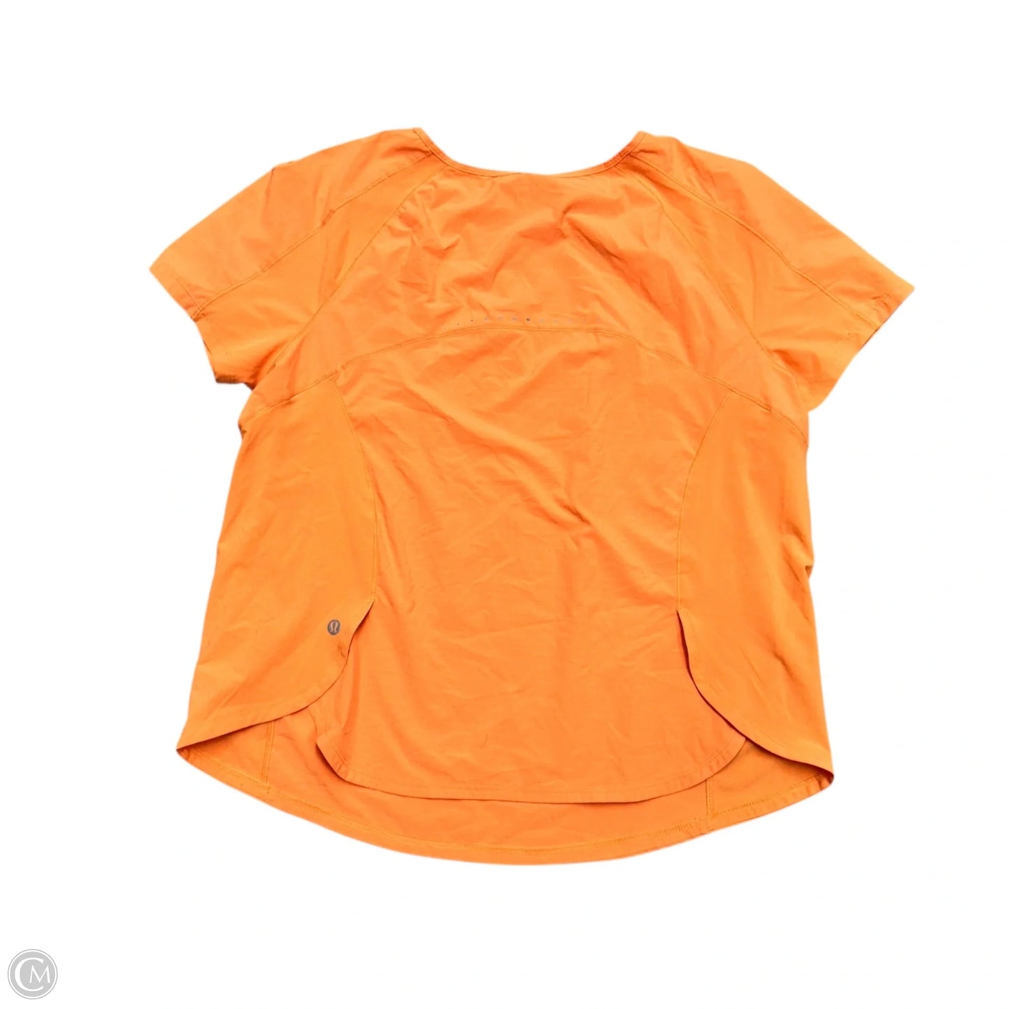 Athletic Top Short Sleeve By Lululemon In Orange, Size: M