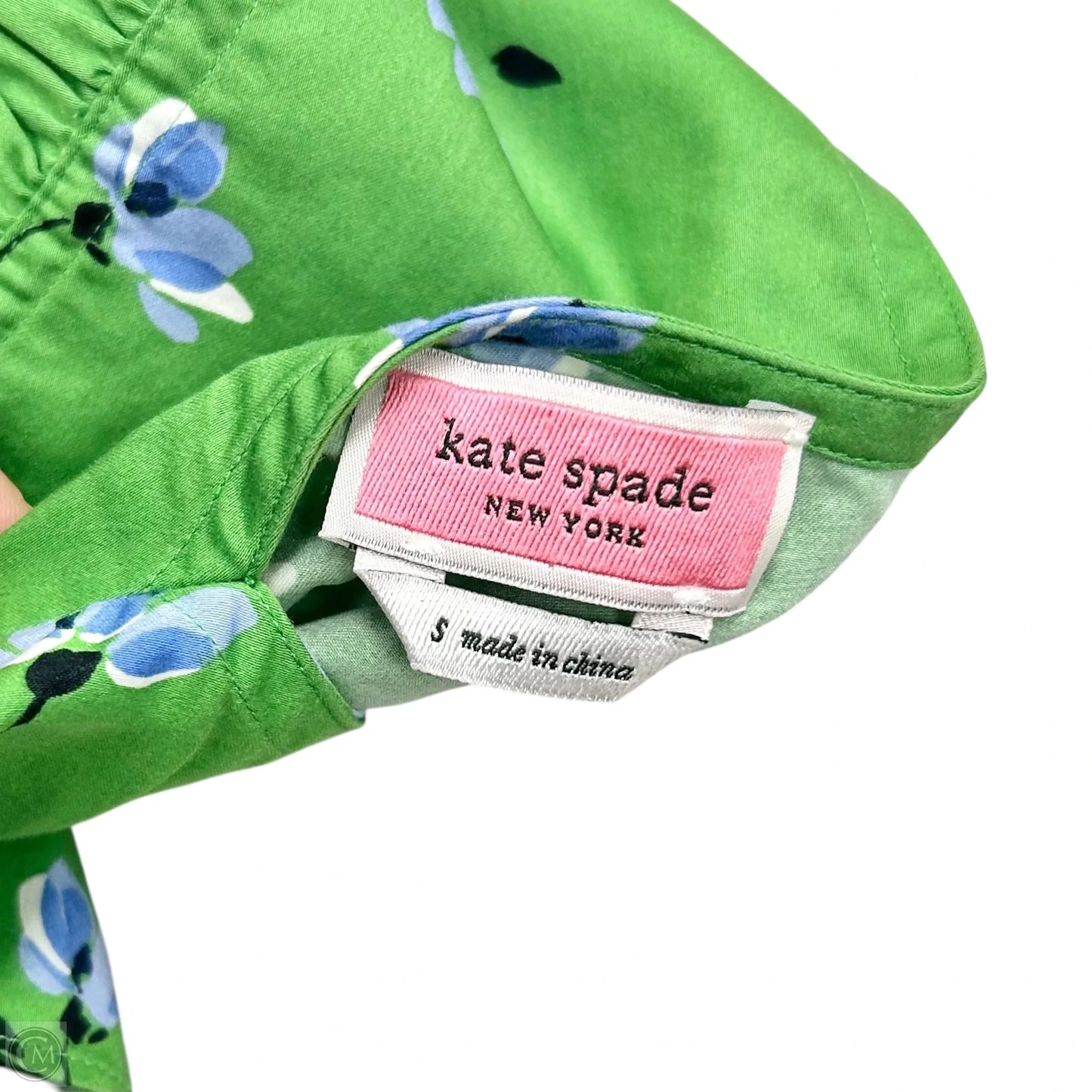 Top Short Sleeve Designer By Kate Spade In Blue & Green, Size: S