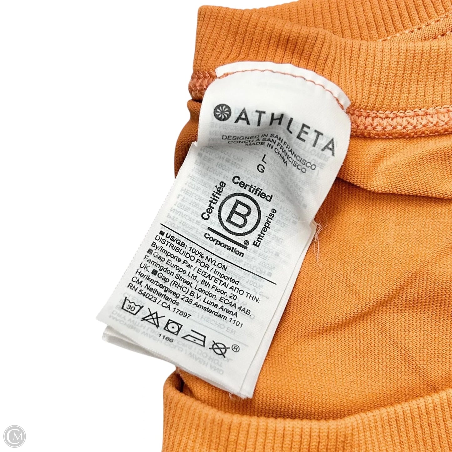 Athletic Top Short Sleeve By Athleta In Orange, Size: L