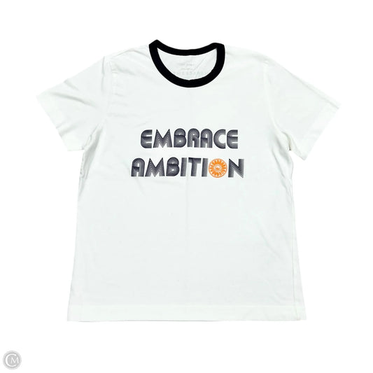 Top Short Sleeve Designer By Tory Burch In White, Size: L