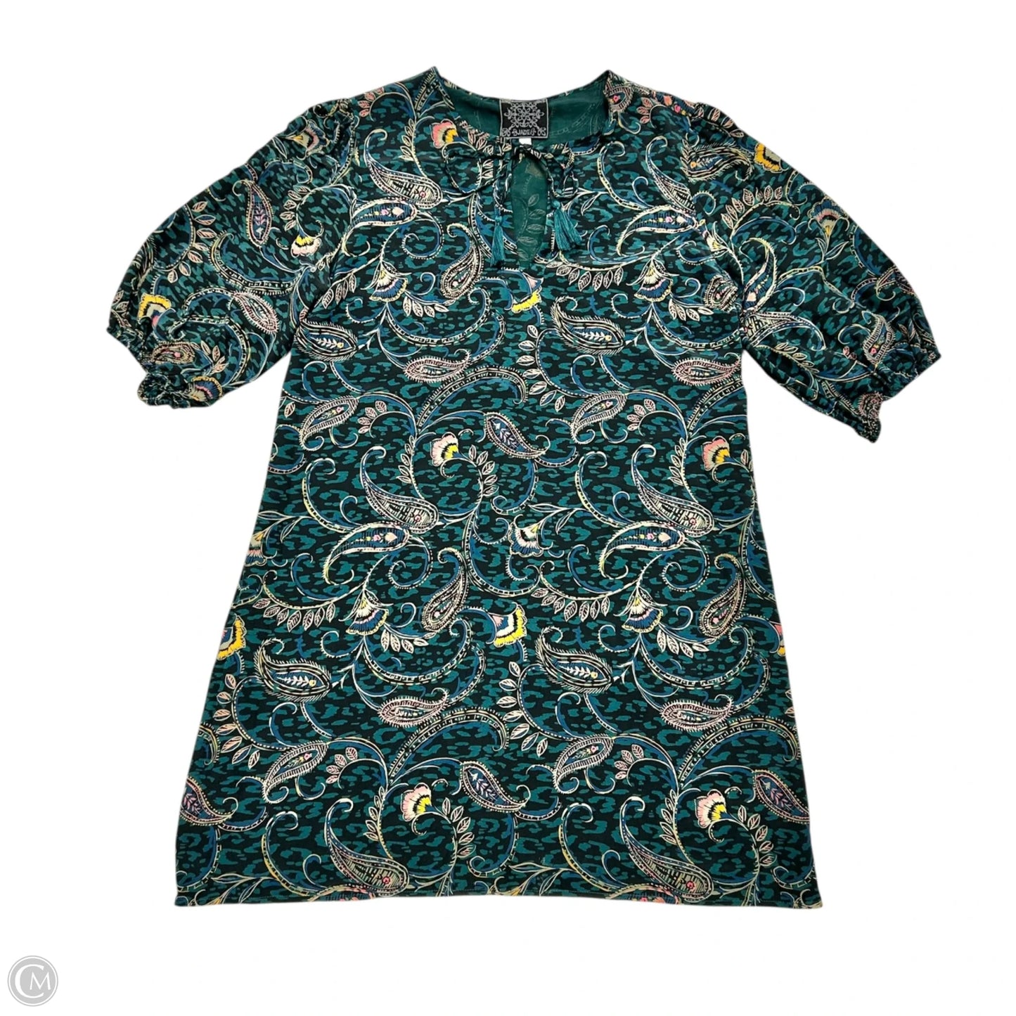 Dress Casual Short By Johnny Was In Black & Green, Size: M