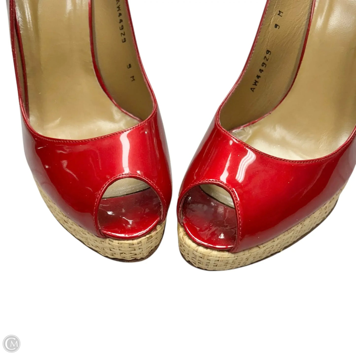 Shoes Designer By Stuart Weitzman In Red & Tan, Size: 9