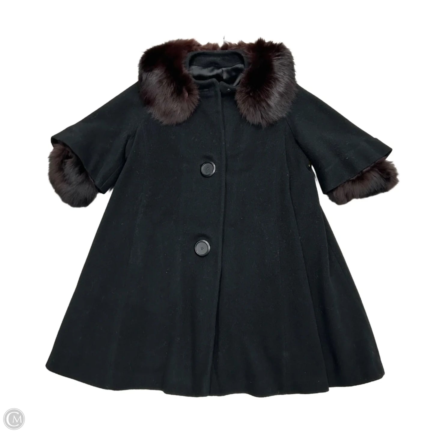 Coat Faux Fur & Sherpa By Braetan Juniors In Black, Size: M