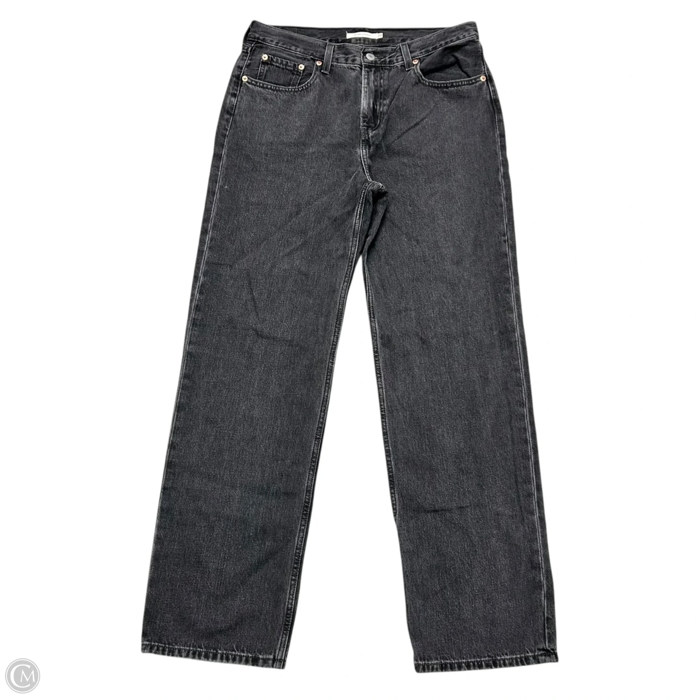 Jeans Straight By Levis In Black Denim, Size: 8