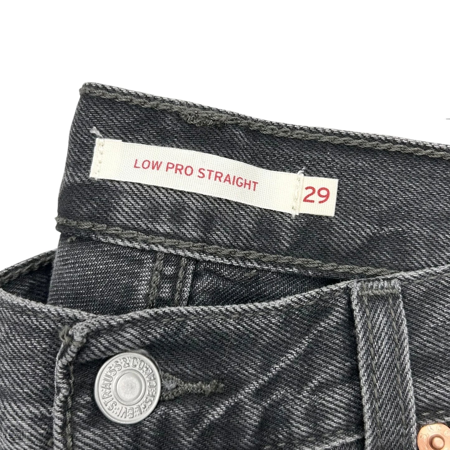 Jeans Straight By Levis In Black Denim, Size: 8