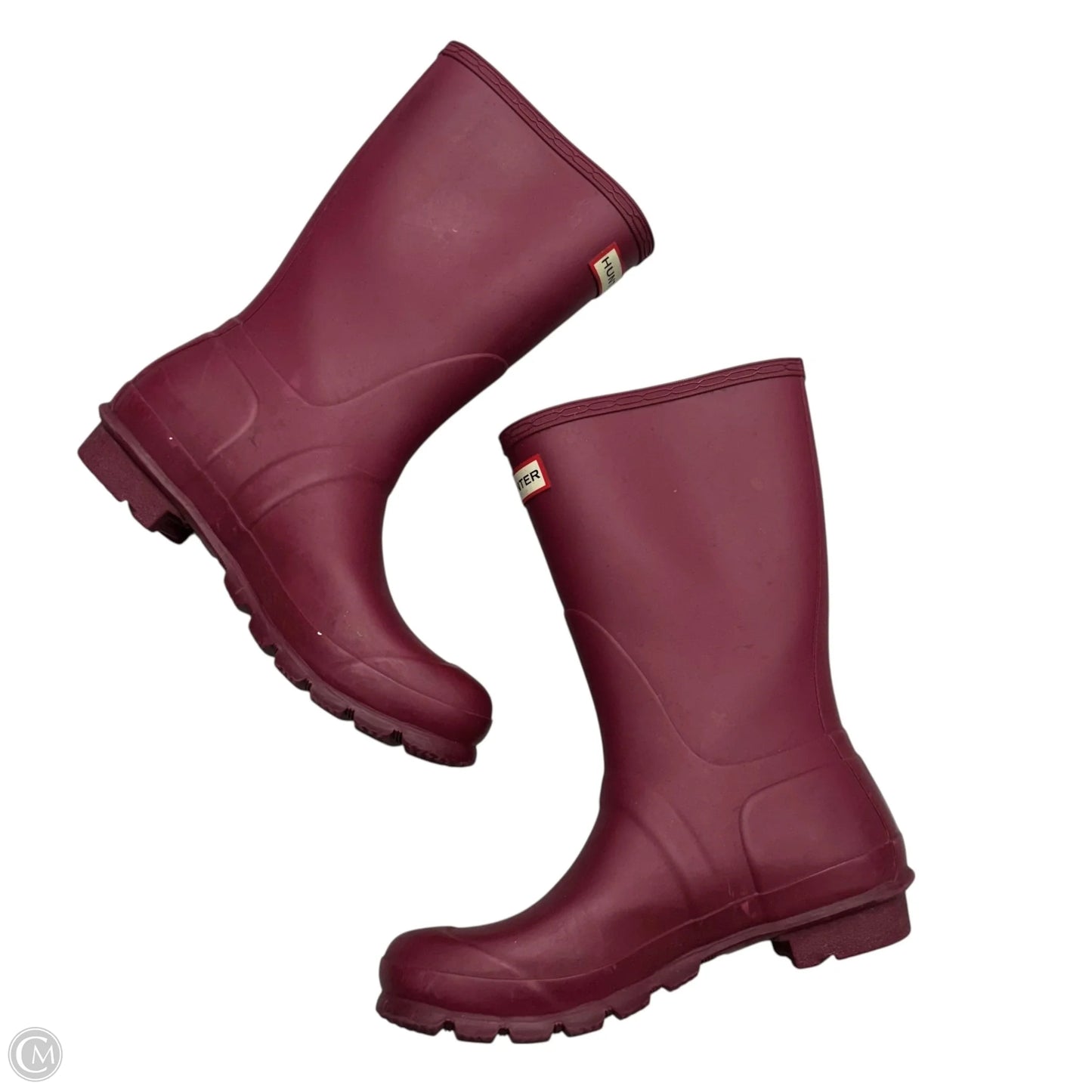 Boots Rain By Hunter In Maroon, Size: 8
