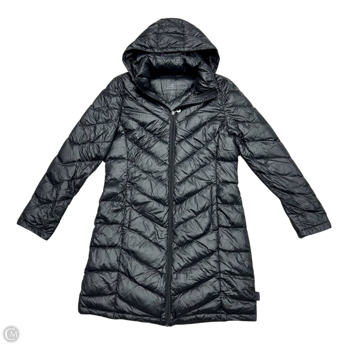 Jacket Puffer & Quilted By Calvin Klein In Black, Size: M
