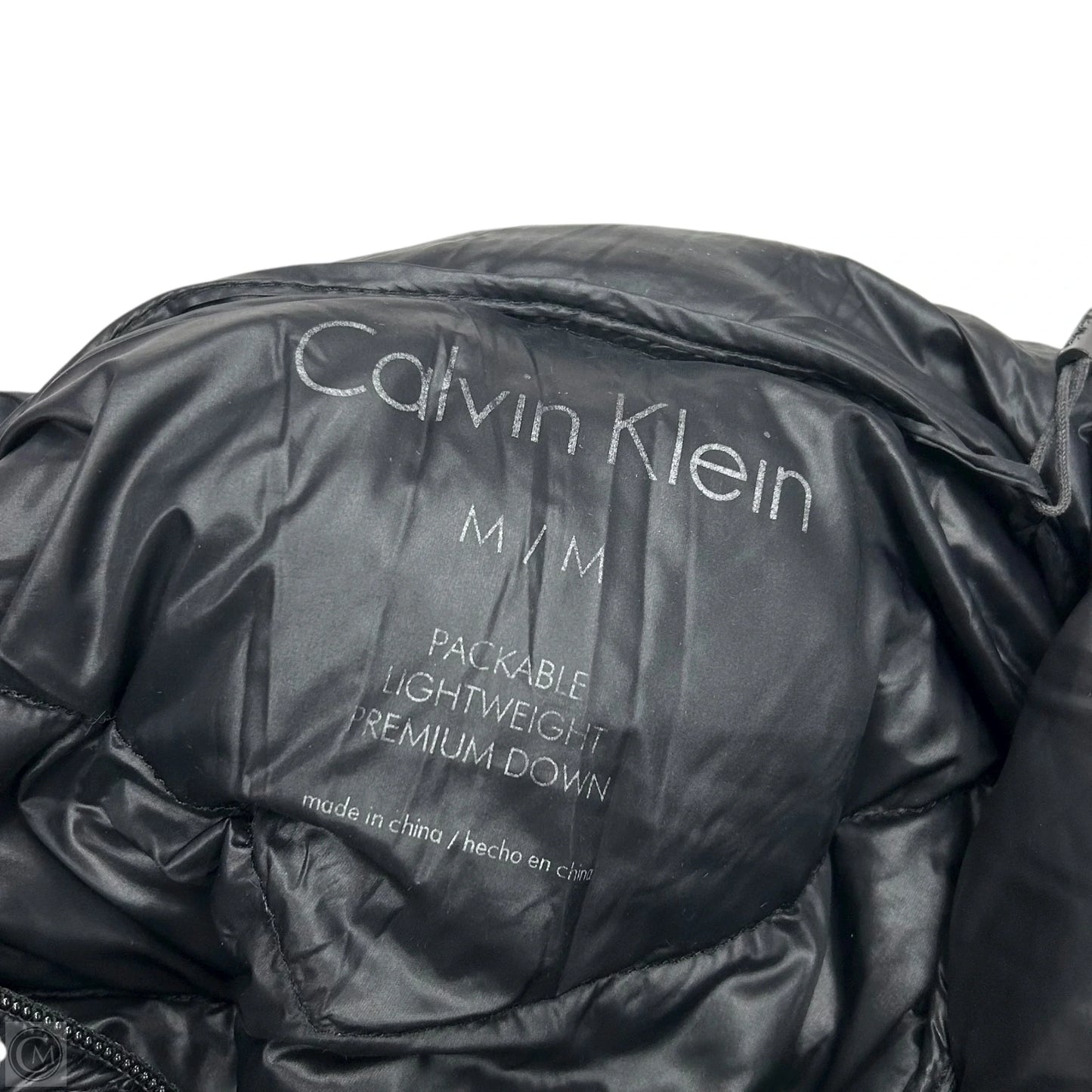 Jacket Puffer & Quilted By Calvin Klein In Black, Size: M