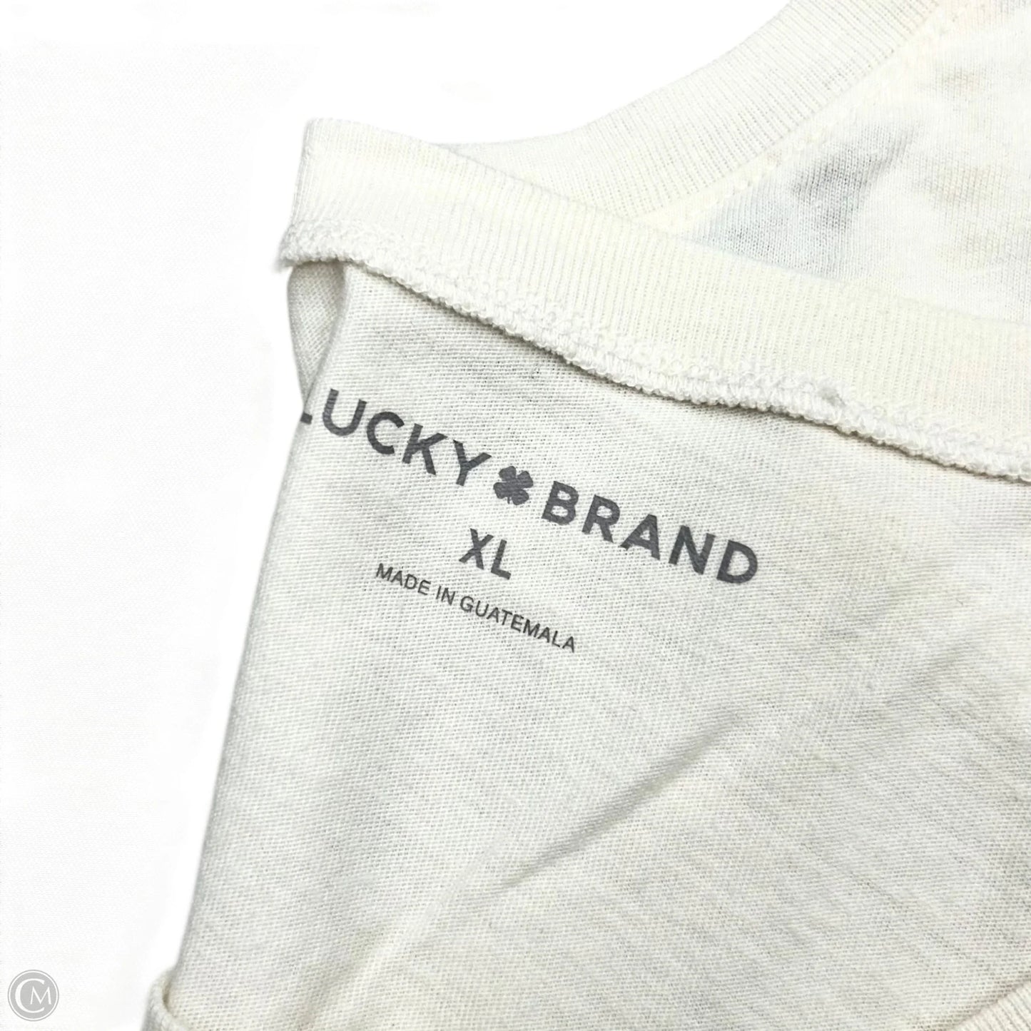 Top Short Sleeve By Lucky Brand In Tan, Size: Xl