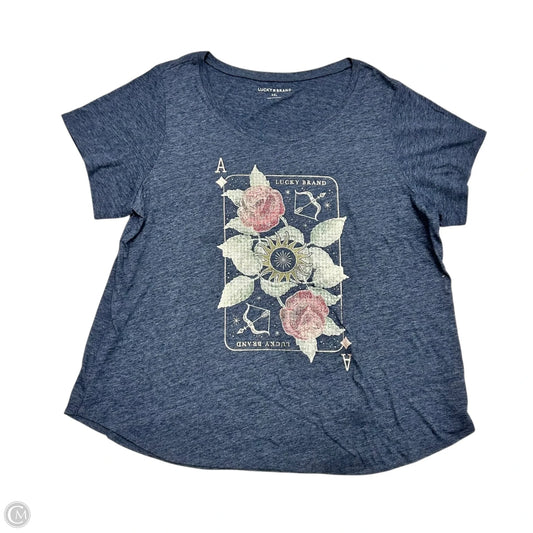 Top Short Sleeve By Lucky Brand In Blue, Size: Xxl
