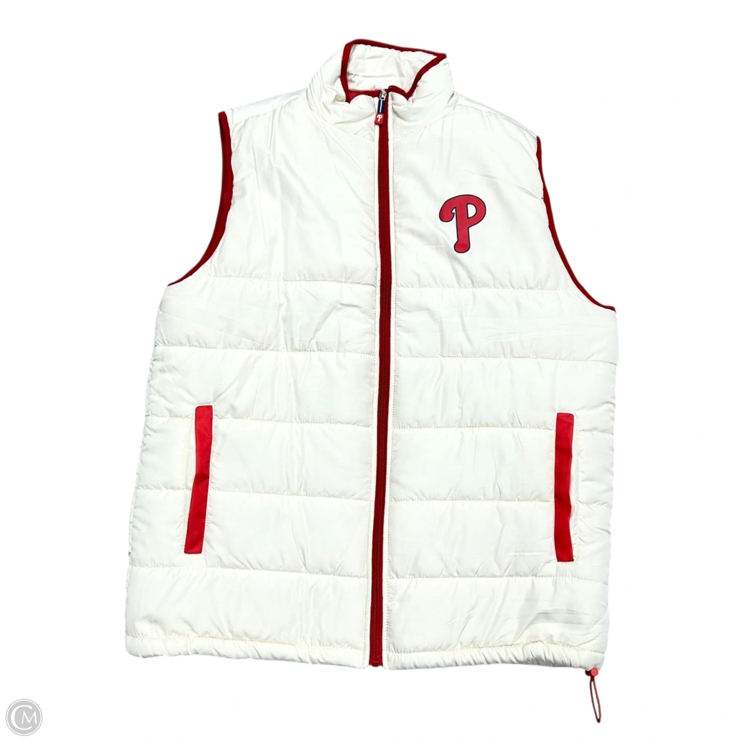 Vest Puffer & Quilted In Red & Tan, Size: L