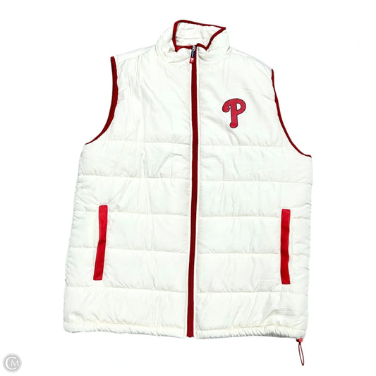 Vest Puffer & Quilted In Red & Tan, Size: L