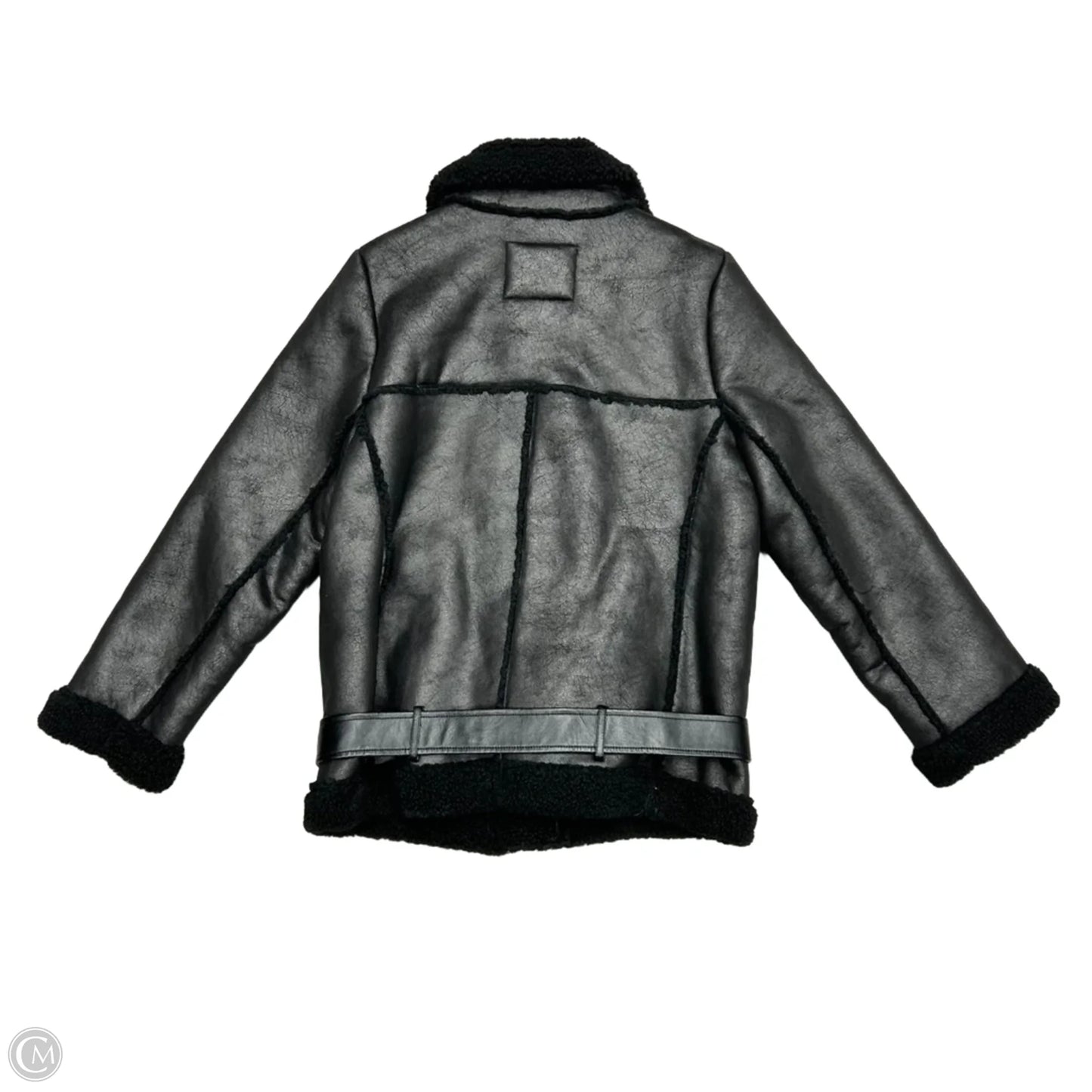 Coat Faux Fur & Sherpa By Levis In Black, Size: M