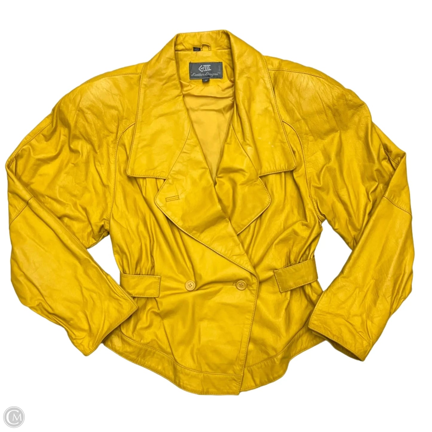 Jacket Leather By Giii In Yellow, Size: S
