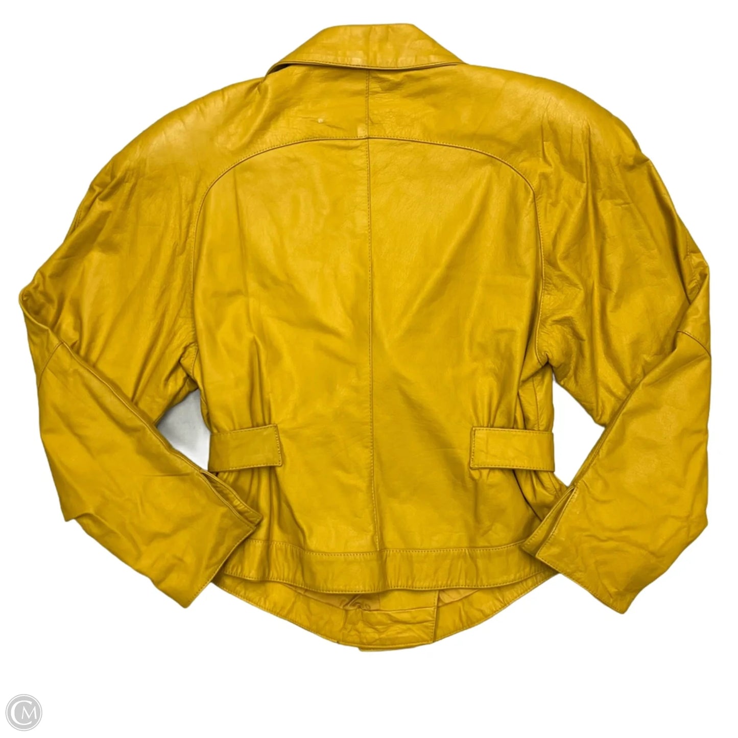 Jacket Leather By Giii In Yellow, Size: S