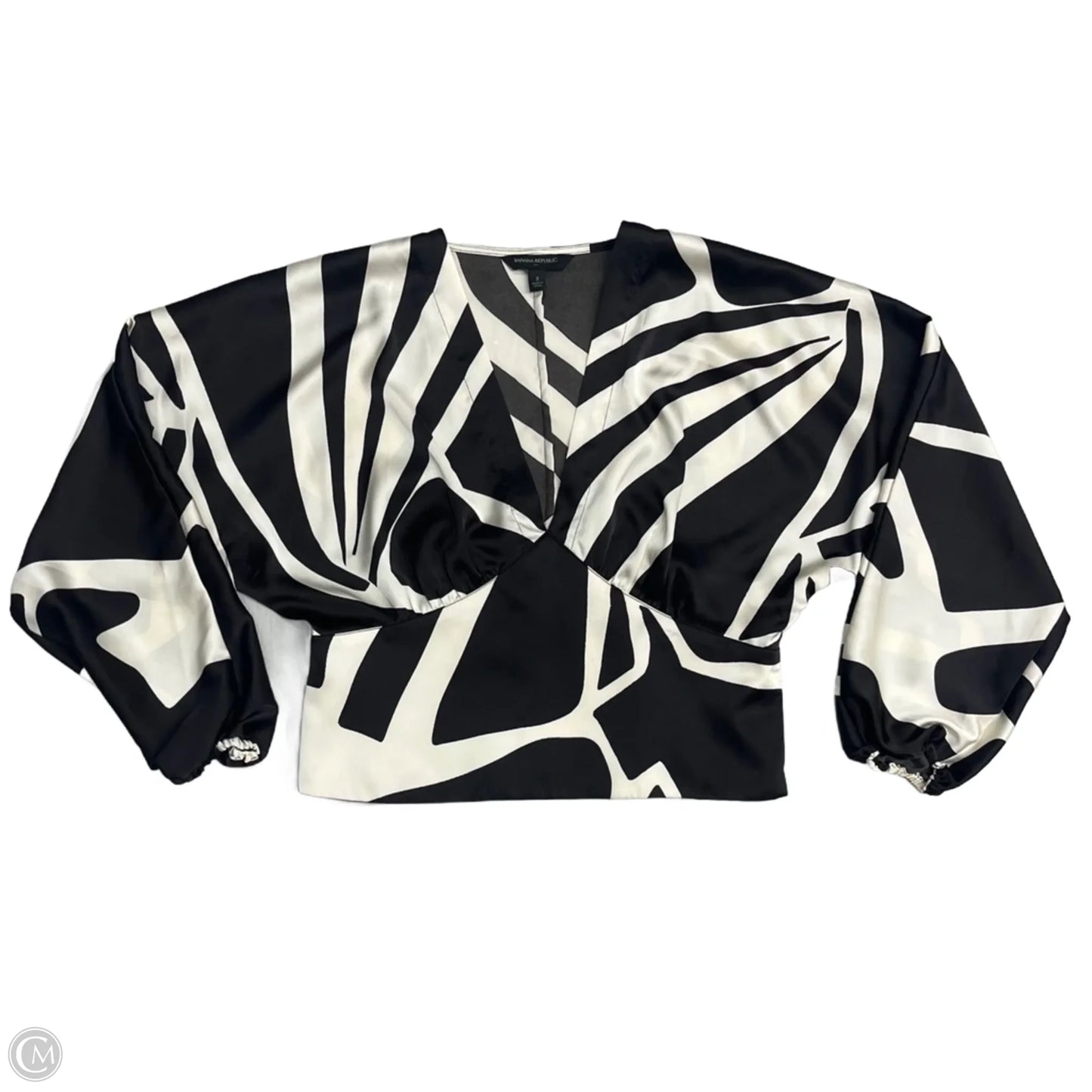 Blouse 3/4 Sleeve By Banana Republic In Brown & Cream, Size: Xs