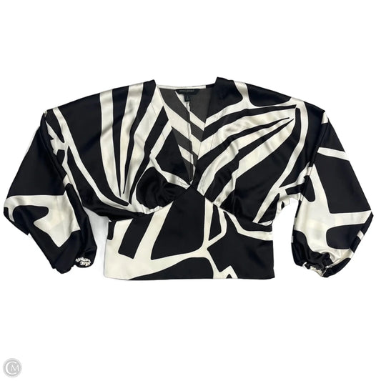 Blouse 3/4 Sleeve By Banana Republic In Brown & Cream, Size: Xs