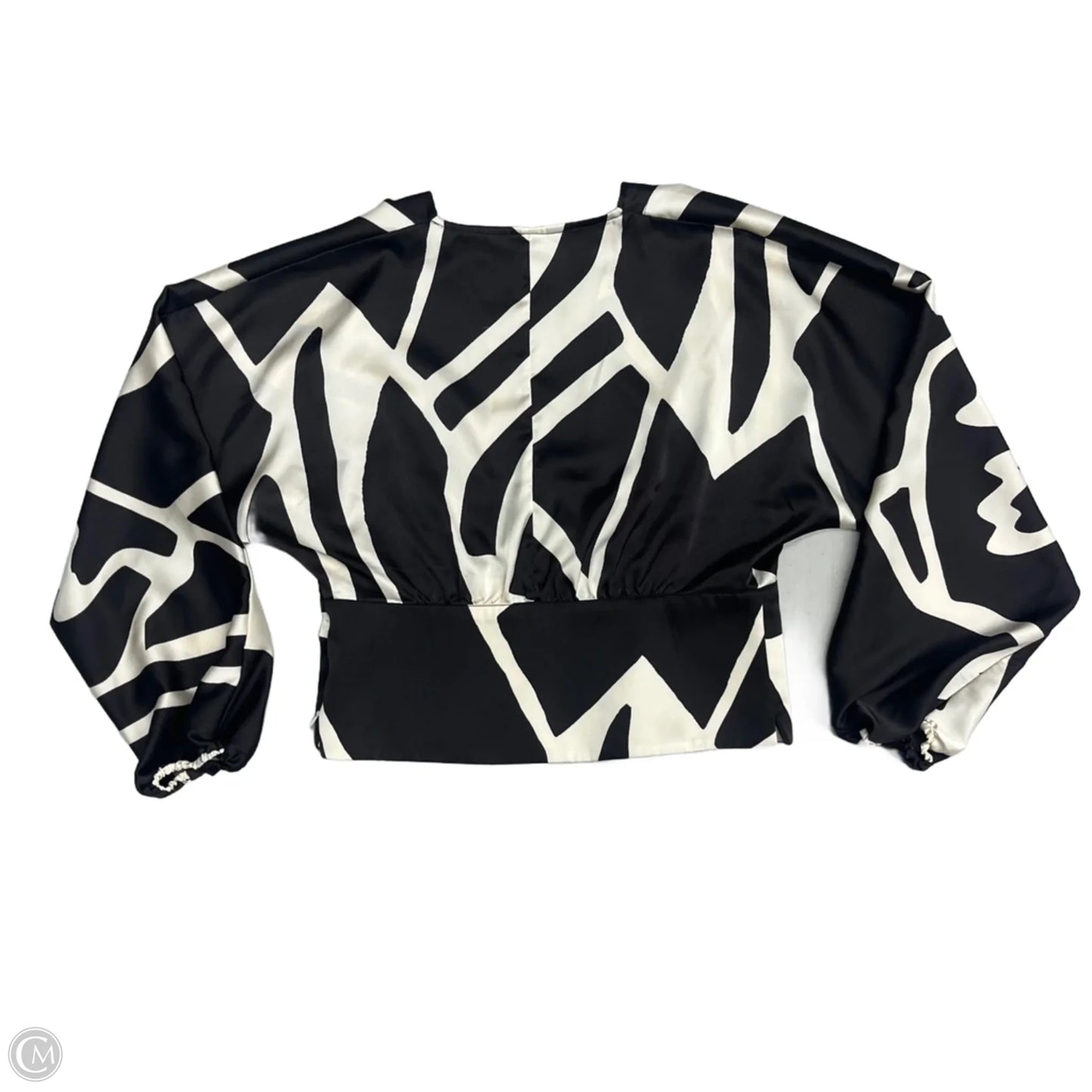 Blouse 3/4 Sleeve By Banana Republic In Brown & Cream, Size: Xs