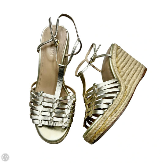 Sandals Heels Wedge By Boden In Gold, Size: 7.5