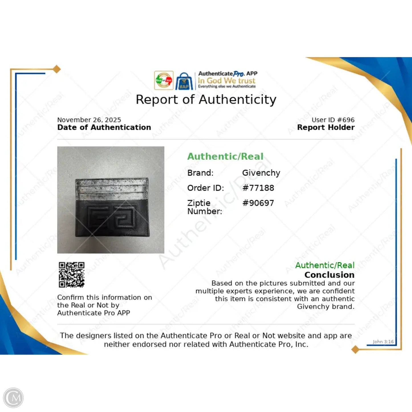 Wallet Luxury Designer By Givenchy, Size: Small